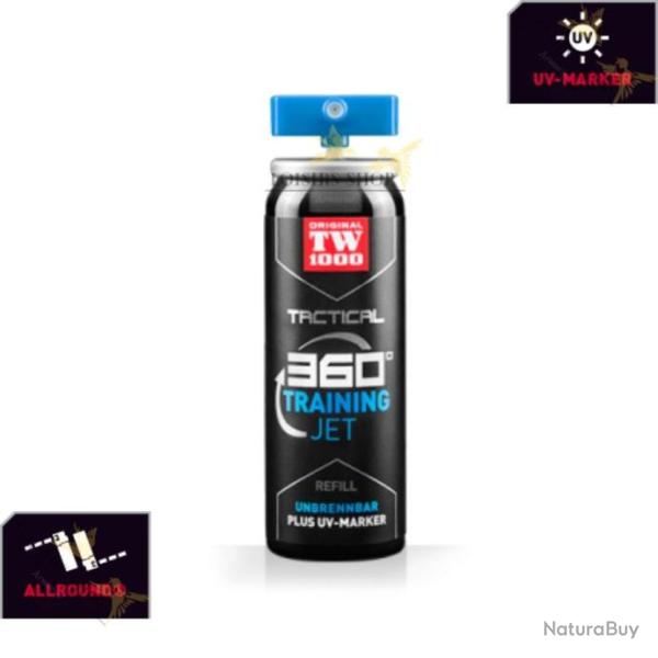 Recharge bombe lacrymog�ne professionnelle 45ml JET D'ENTRAINEMENT 360� avec marqueur UV - TW1000