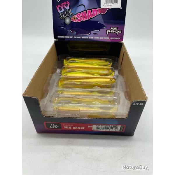 Leurre souple Fox rage ultra uv slick Shad 11cm jaune