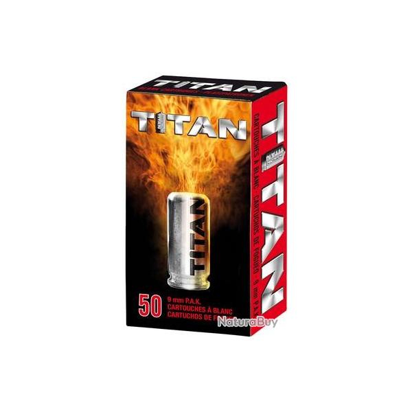 CARTOUCHE  BLANC TITAN 9mm P.A.K. x50