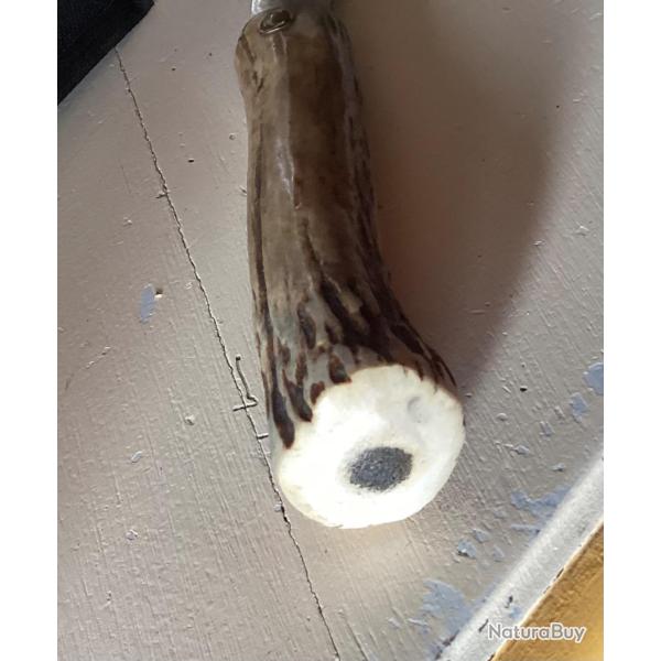 Couteau pliant EUSTACHE Customise bois de cerf clout�