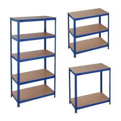 &Eacute;tag&egrave;re charge lourde meuble de rangement &agrave; clip cave charge garage 180 cm acier bleu 13_0001058