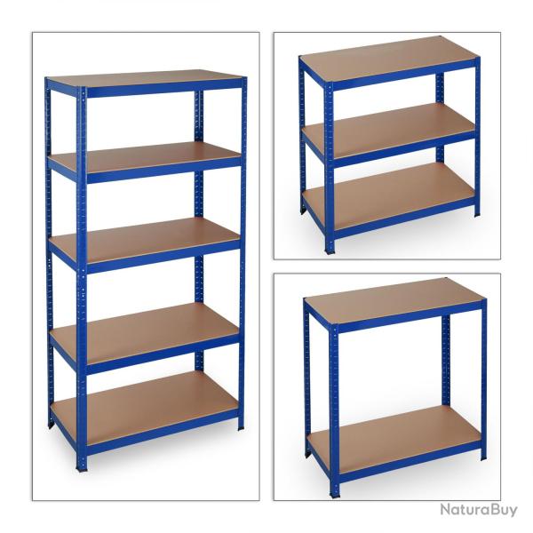 �tag�re charge lourde meuble de rangement � clip cave charge garage 180 cm acier bleu 13_0001058