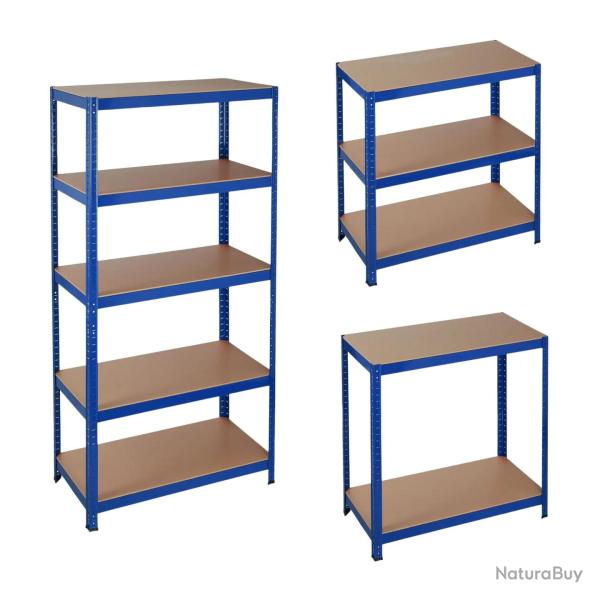 �tag�re charge lourde meuble de rangement � clip cave charge garage 180 cm acier bleu 13_0001058