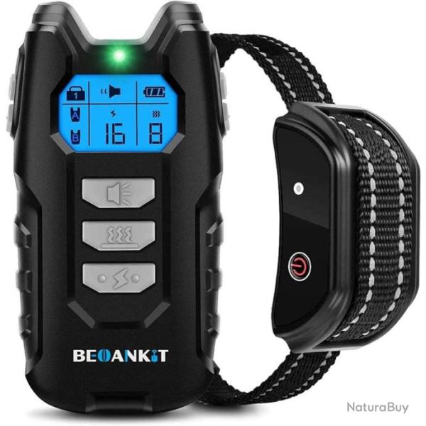 Collier de Dressage pour Chiens Porte de 1000 Mtres et Verrouillage de Scurit du Clavier IP67