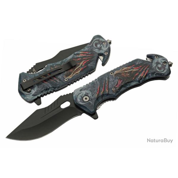 Couteau Rite Edge Dragon Claw Linerlock Semi-Automatique Lame Acier Inox Manche ABS CN300546