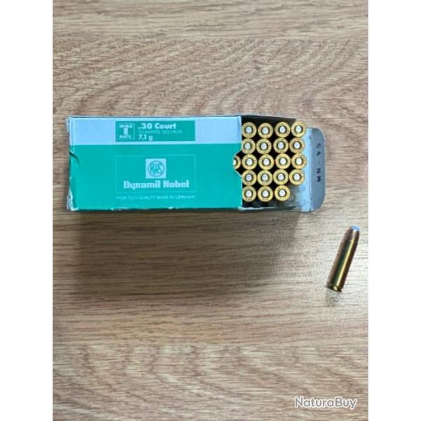 1 bote de 50 cartouches 30 Short RWS !!! RARE !!!