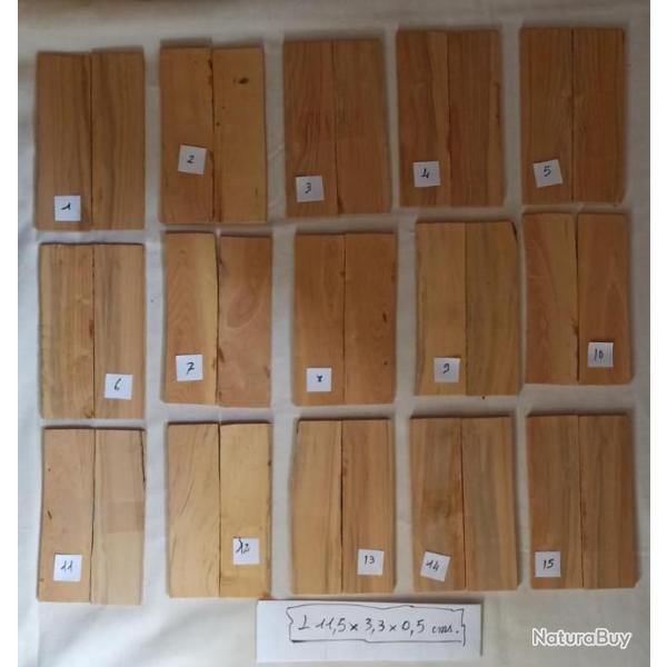 Plaquettes de buis pour coutellerie - Lot de 15 Jeux ou au d�tail