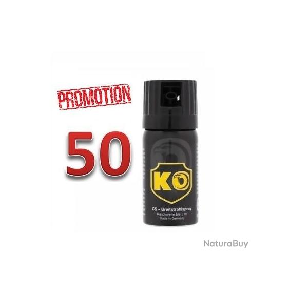 Bombe Lacrymog�ne GAZ CS concentr� 40ml lot 50 unit�s