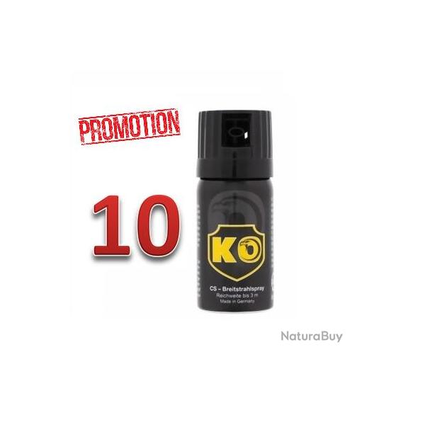 Bombe Lacrymog�ne GAZ CS concentr� 40ml lot 10 unit�s