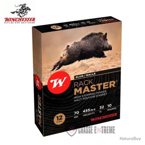 10 Cartouches WINCHESTER Slug Rackmaster 32Gr cal 12/70