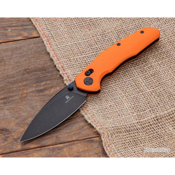 Couteau Bestech Ronan Orange Manche G10 Lame Acier 14C28N Black IKBS Crossbar Lock Clip BTKMK02H