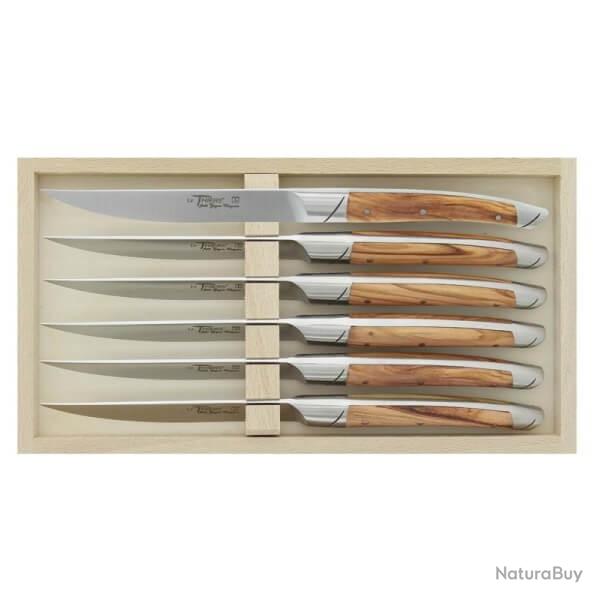 Coffret 6 couteaux de table Le Thiers Goyon-Chazeau "Avantage" olivier