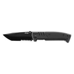 Couteau pliant Walther PDP tanto folder black - partiellement crant&eacute;e