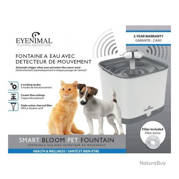 NUM31 FONTAINE A EAU A DETECTION DE MOUVEMENT EYENIMAL SMART BLOOM PET FOUNTAIN NEUF