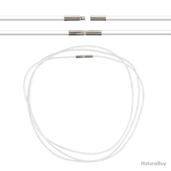Cordon cuir de chevreau fermoir baonnette - 38 cm Blanc
