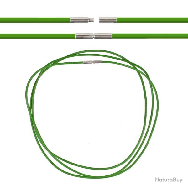 Cordon cuir de chevreau fermoir baonnette - 38 cm Vert fonc