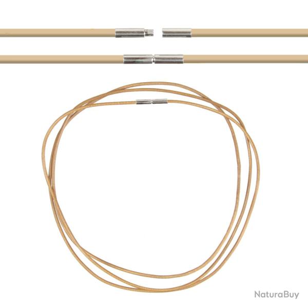 Cordon cuir de chevreau fermoir baonnette - 38 cm Naturel