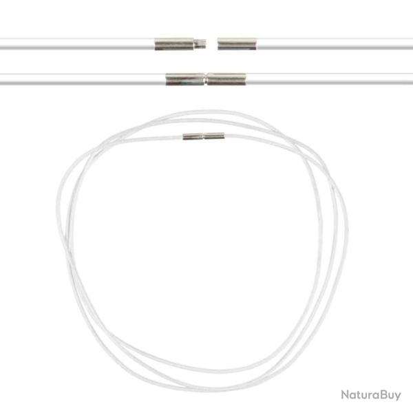 Cordon cuir de chevreau fermoir baonnette - 42 cm Blanc