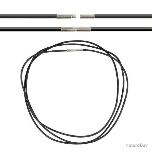 Cordon cuir de chevreau fermoir baonnette - 42 cm Noir