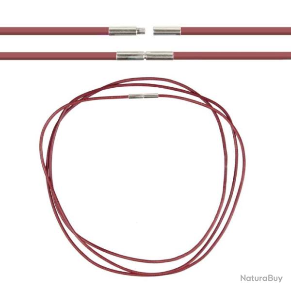 Cordon cuir de chevreau fermoir baonnette - 50 cm Vineux