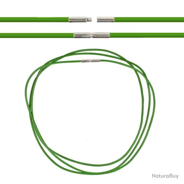 Cordon cuir de chevreau fermoir baonnette - 50 cm Vert fonc