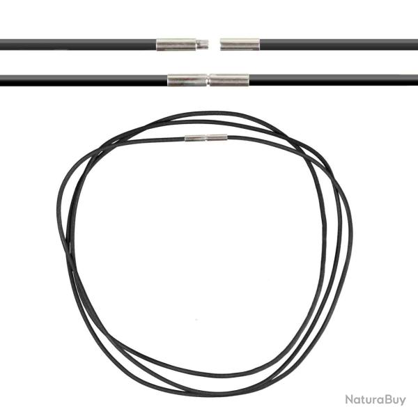 Cordon cuir de chevreau fermoir baonnette - 50 cm Noir