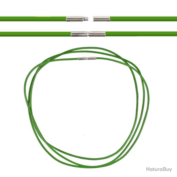Cordon cuir de chevreau fermoir baonnette - 54 cm Vert fonc