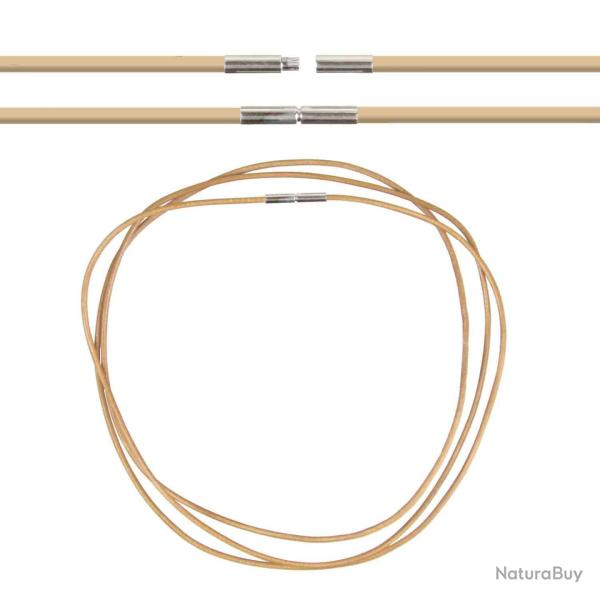 Cordon cuir de chevreau fermoir baonnette - 54 cm Naturel