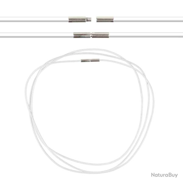 Cordon cuir de chevreau fermoir baonnette - 58 cm Blanc