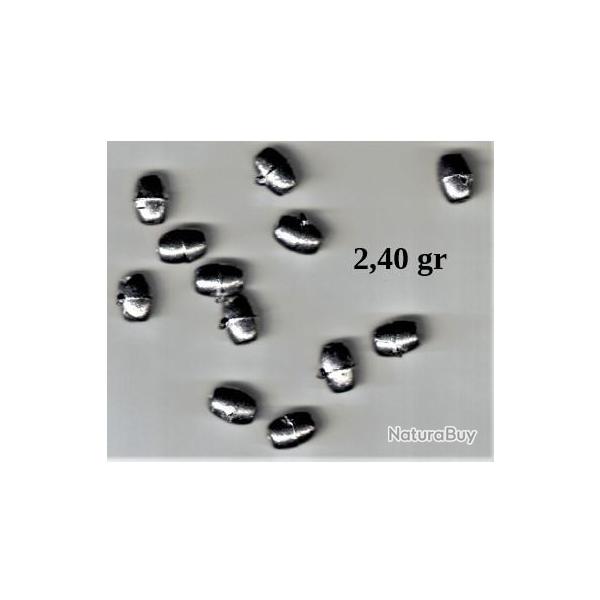 PLOMB perc� OLIVE - 2.40 gr par 12 pi�ces