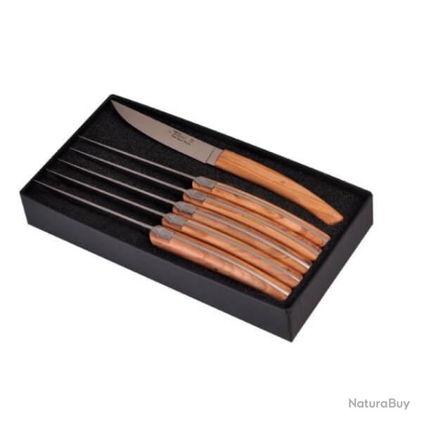 Coffret 6 couteaux de table Le Thiers par Goyon-Chazeau "Pirou Brasserie" olivier
