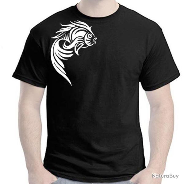 T-SHIRT - POISSON JAPONAIS - Style tatouage TATTOO tribal  Carpe Koi ide cadeau  Nol Anniversaire