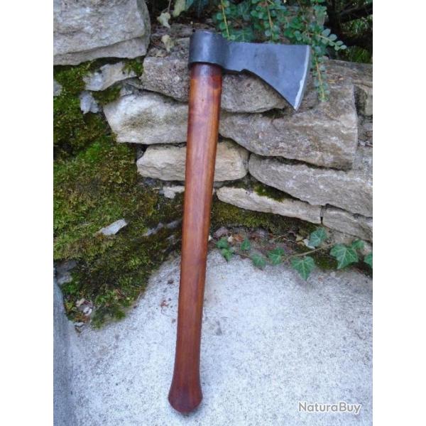 Hache De Viking Tomahawk Lame Acier Carbone Manche Bois Fabrication Artisanale PA242601