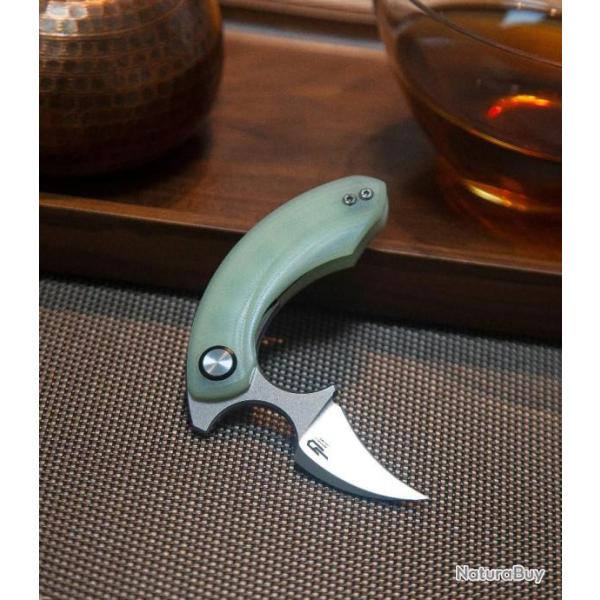 Couteau Bestech Strelit Jade Lame Acier 14C28N Manche G10 IKBS Linerlock Clip BTKG52B1