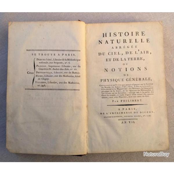 Histoire naturelle - abr�g�e du ciel, de l'air, et de la terre, ou notions de physique g�n�rale.