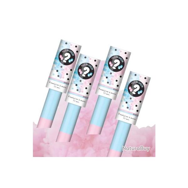 4X Fumig�ne � main Rose "Sp�cial Baby Shower Fille" - "Le tigre"- Fum�e �paisse 45 secondes