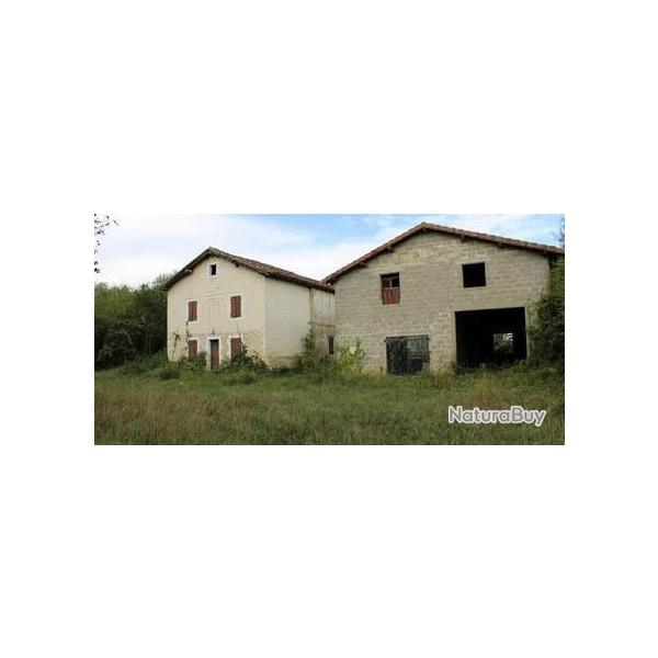 Ancienne ferme & terres en Chalosse avec bois naturel. Vue Pyr�n�es.
