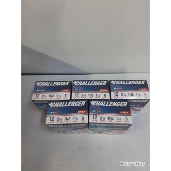 NEUF!!!CARTOUCHES CHALLENGER 32GR BJ PLOMB N�8 LOT DE 5 BOITES=125 CARTOUCHES