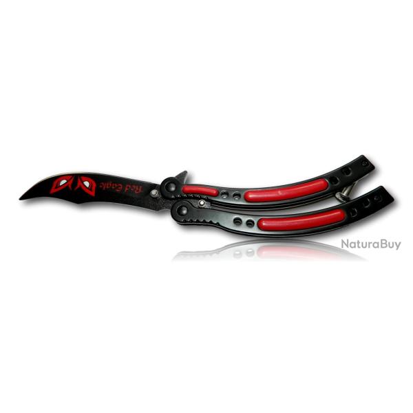 COUTEAU PAPILLON RED EAGLE ALBAINOX LAME 10.20CM 02197