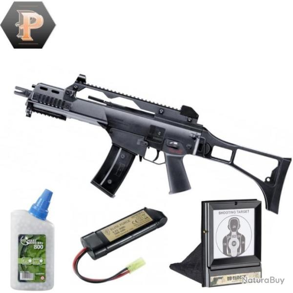 Carabine HK G36 C sportline �lectrique full auto 1,0J + billes + batterie + porte cible + cibles