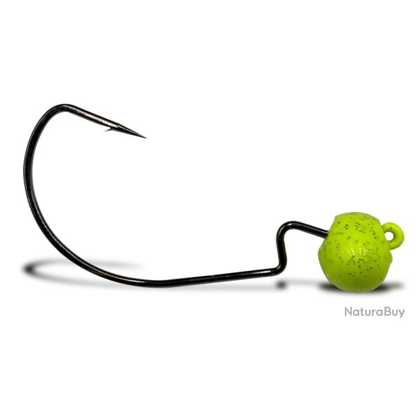 T�te Plomb�e VMC RJ Rugby Jig Chartreuse Chartreuse 2/0 3.5g