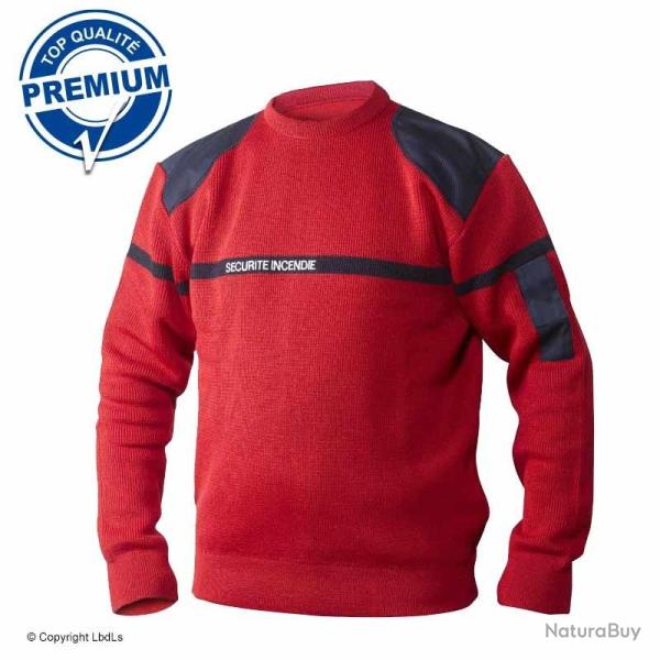 Pull SSIAP PREMIUM rouge bande marine ROUGE