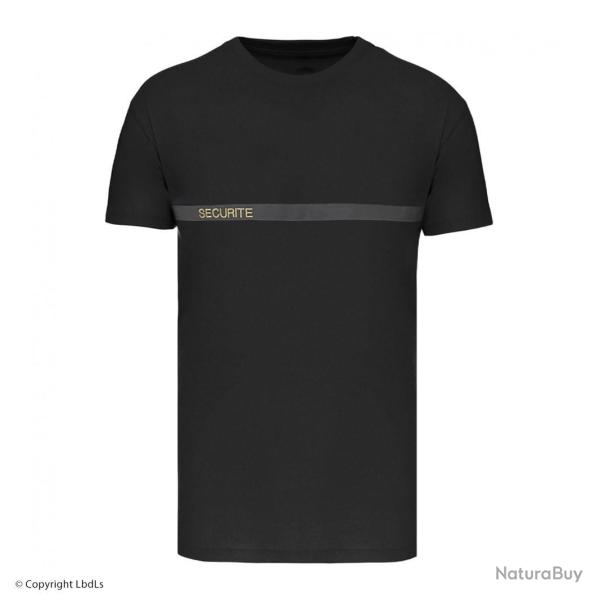 T shirt SECURITE noir bande grise NOIR