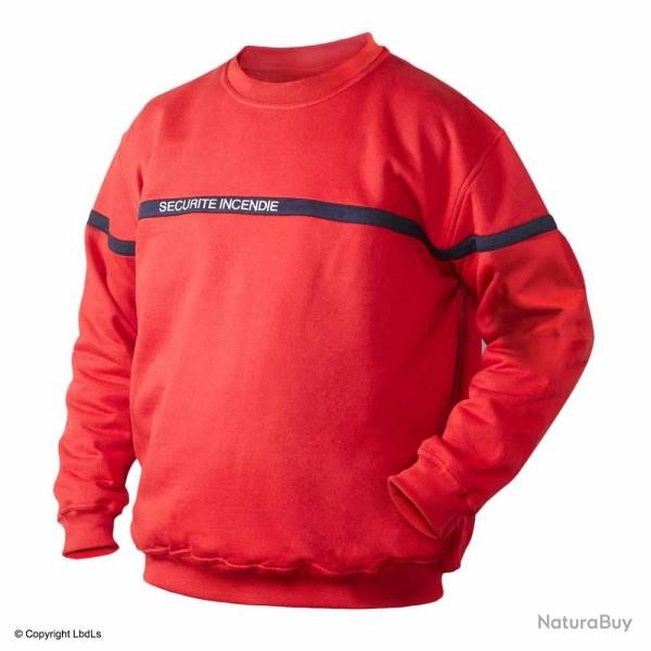 Sweat SSIAP PREMIUM rouge bande marine