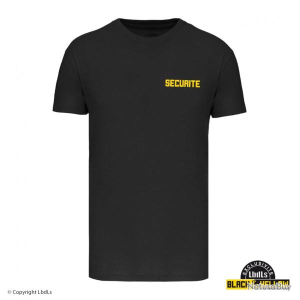 Tee shirt noir SECURITE jaune