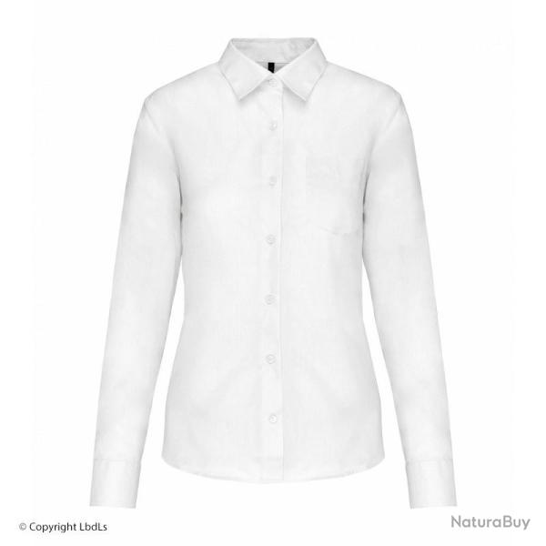 Chemisier femme manches longues BLANC