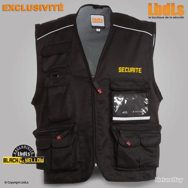 Gilet multipoches POCKET brod� SECURITE en jaune
