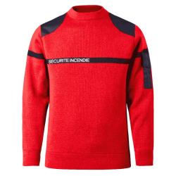 Pull SSIAP FIRST rouge bande marine