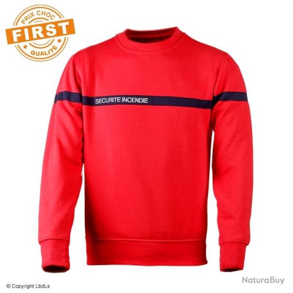 Sweat SSIAP FIRST rouge bande marine