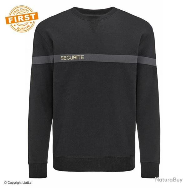 Sweat SECURITE noir bande grise FIRST noire bande grise
